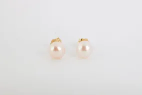 10k Yellow Gold Pearl Stud Earrings (0.69g.)