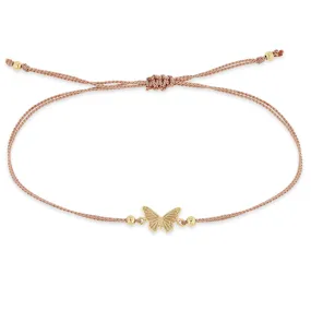 14k Midi Bitty Butterfly Cord Bracelet