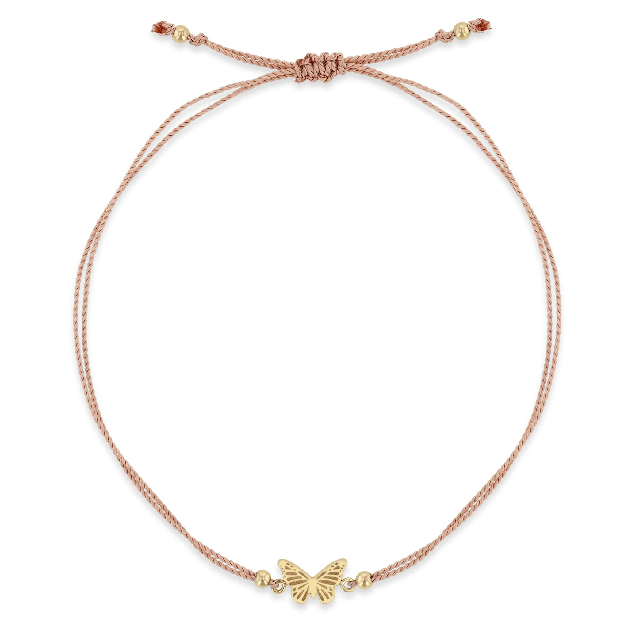 14k Midi Bitty Butterfly Cord Bracelet