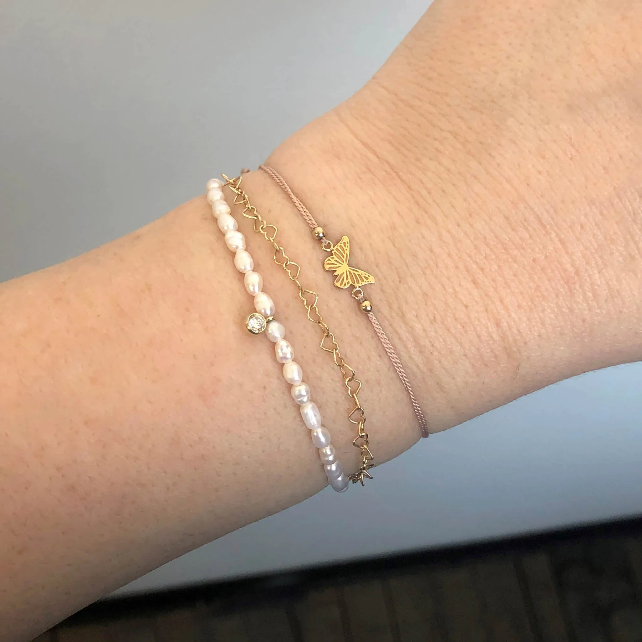 14k Midi Bitty Butterfly Cord Bracelet