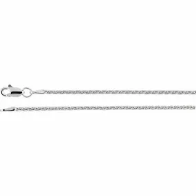 14K White Gold Wheat Chain, 18 inches Long 1.5 mm  - CH971WG