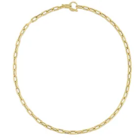 14K Yellow Gold Paperclip Toggle Necklace - 18.5"