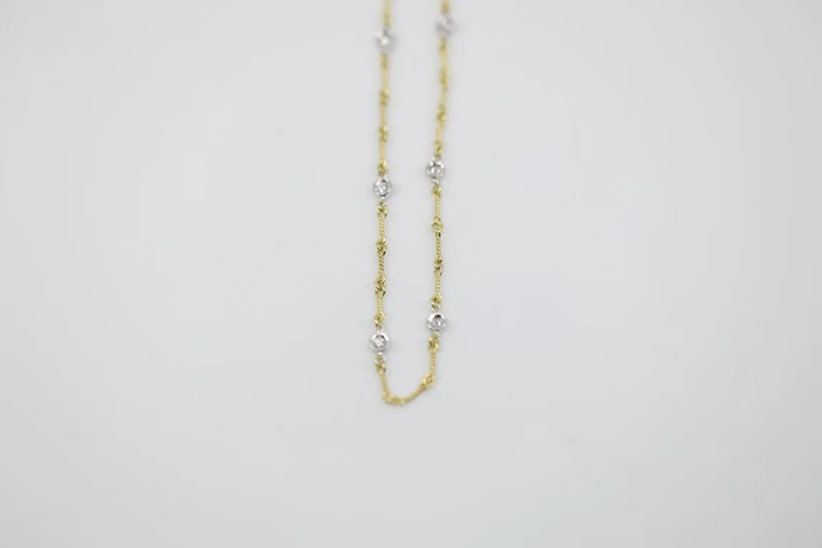 16'' 18k Two-Tone Gold 0.21tcw Diamond Necklace (6.60g.)