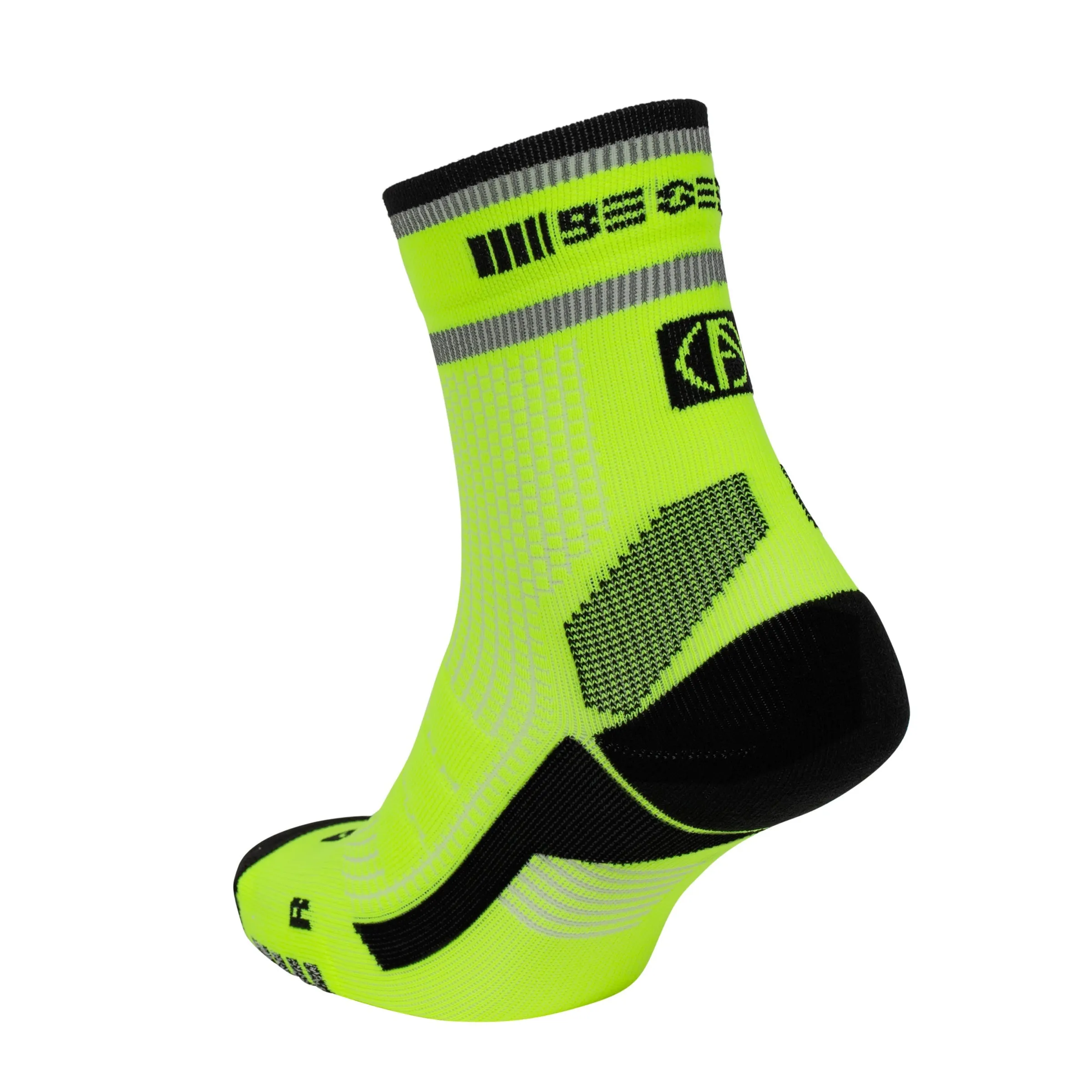 Absolute 360 Be Seen Performance Running Sock Quarter - Neon Yellow