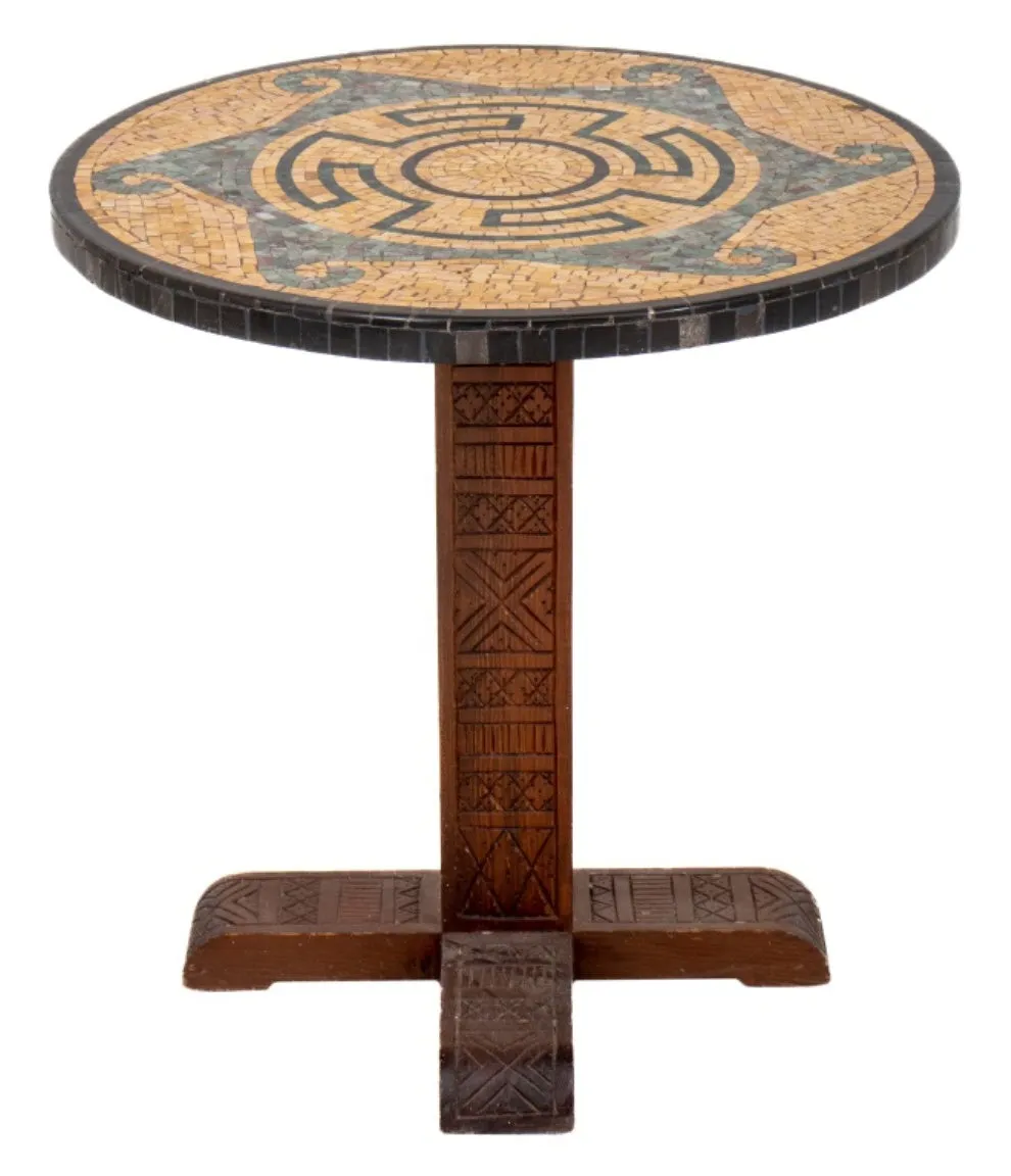 Aztec Modern Mosaic Pedestal Table