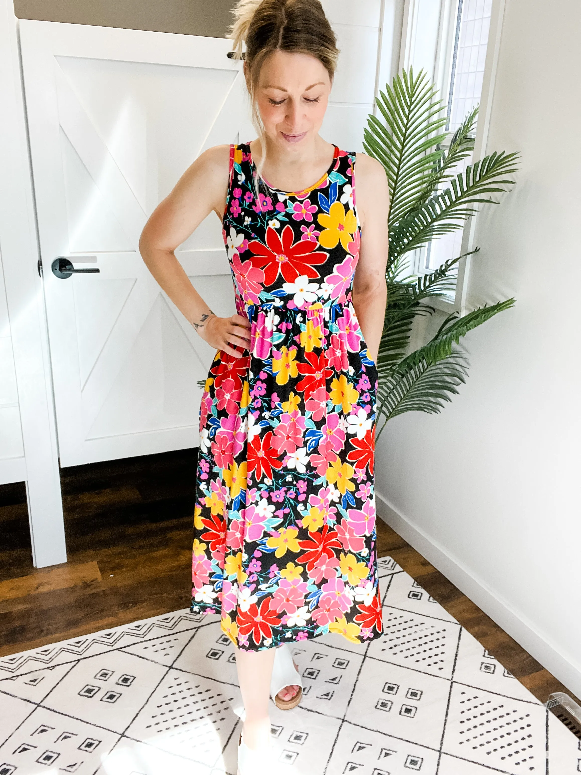 Beaches Floral Maxi Dress - Black