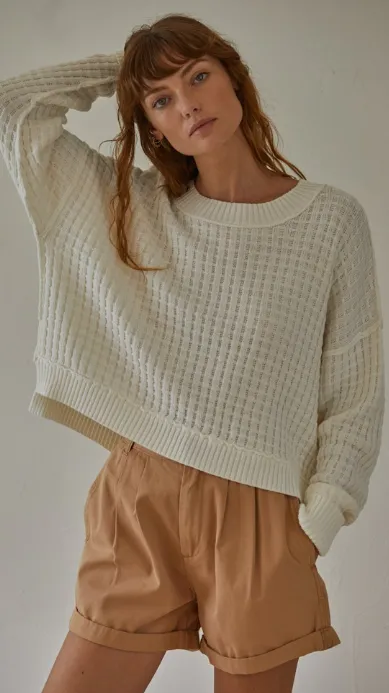 Beckett Knit Sweater in Ivory