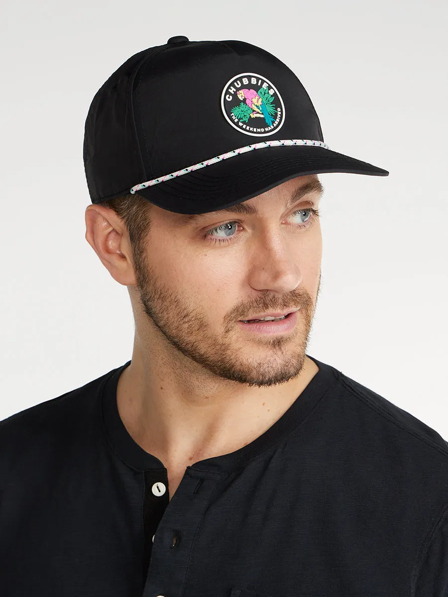 Black Patch Nylon Rope Hat