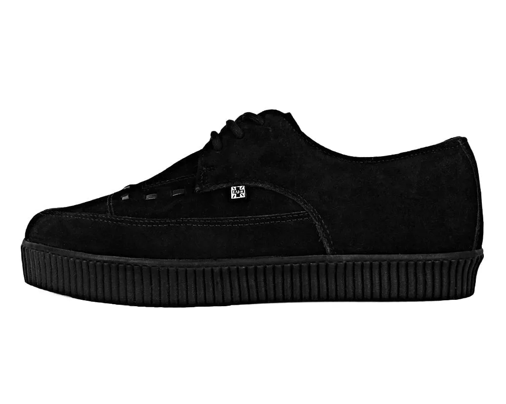 Black Suede Tie Pointed Lace Up EZC