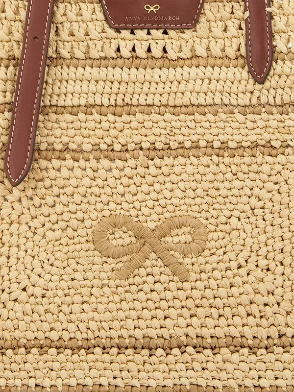 Bow Tote in Natural Raffia