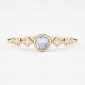 Celeste Ring 3.9mm 0.25ct Light blue Unheated Round Sapphire, 14k Yellow Gold