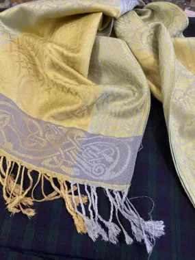 Celtic Scarf "Keeragh" -Shades of Yellow, Green, Blue