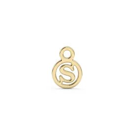 Circle Initial Charm - S | 10k Yellow Gold