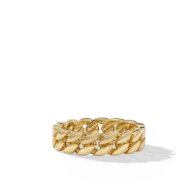 David Yurman Gents Curb Chain Band Ring in 18K Yellow Gold, 6mm