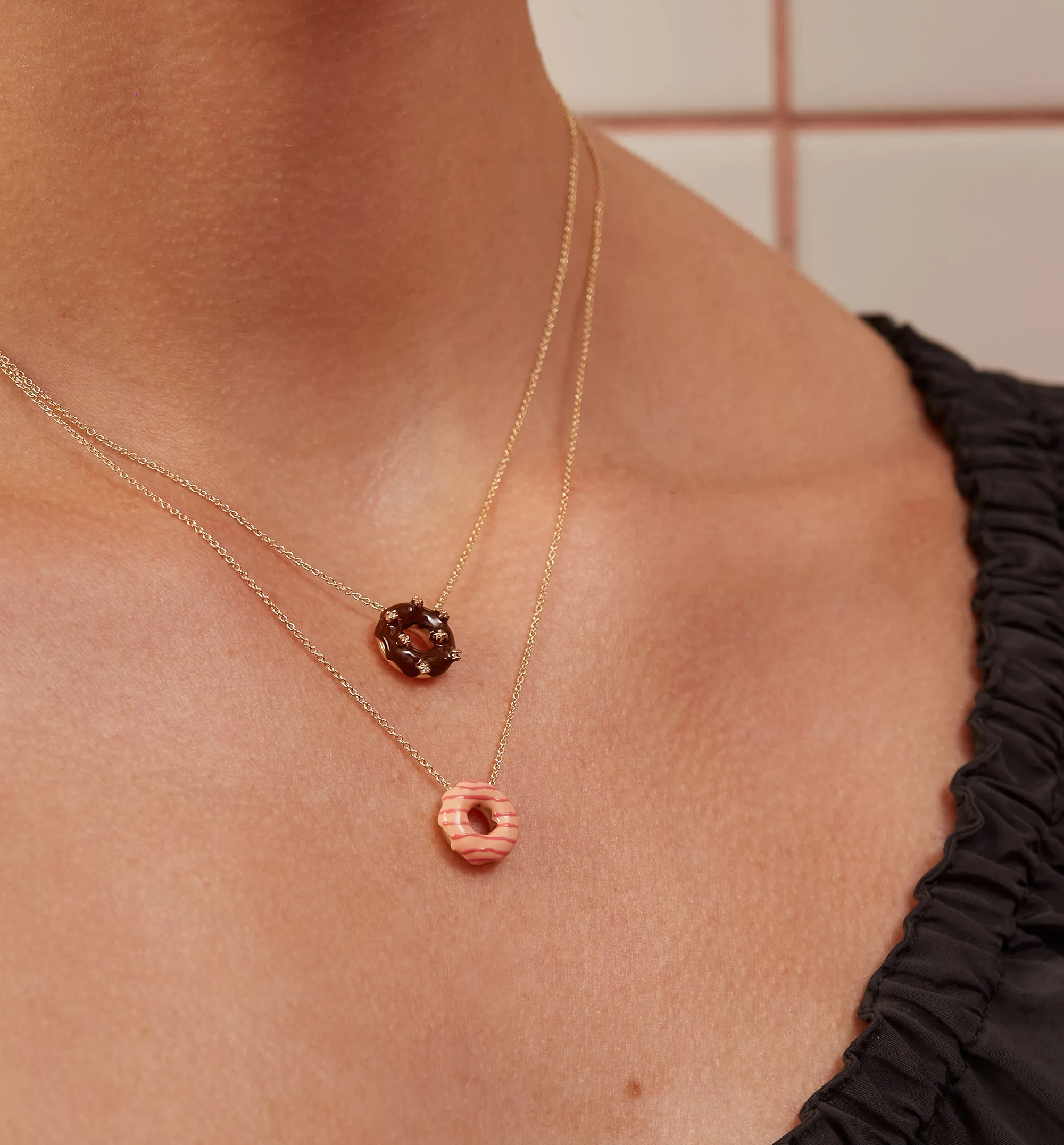 DONUT ICE GLAZED DIAMONDS NECKLACE