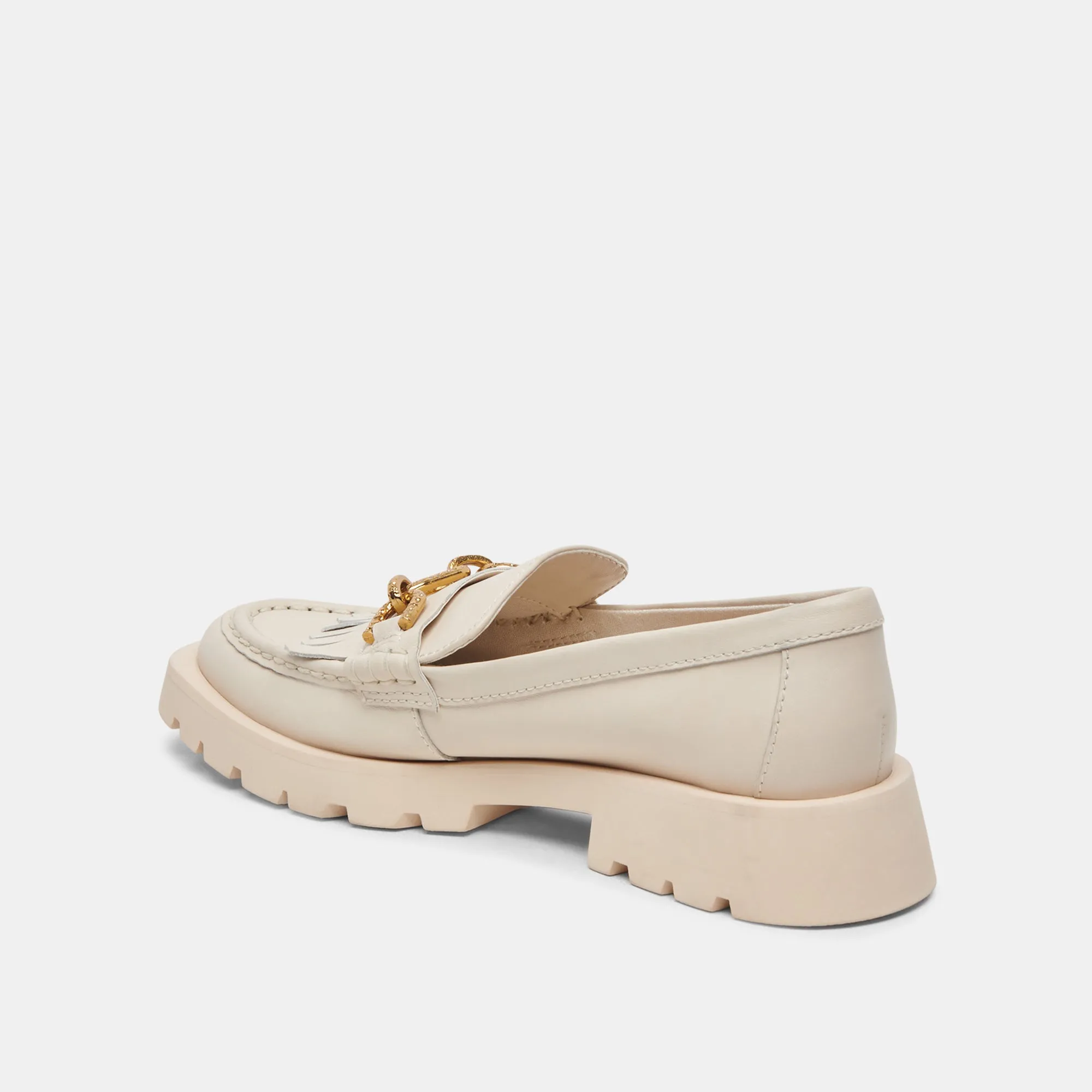 ERNA WIDE FLATS IVORY LEATHER