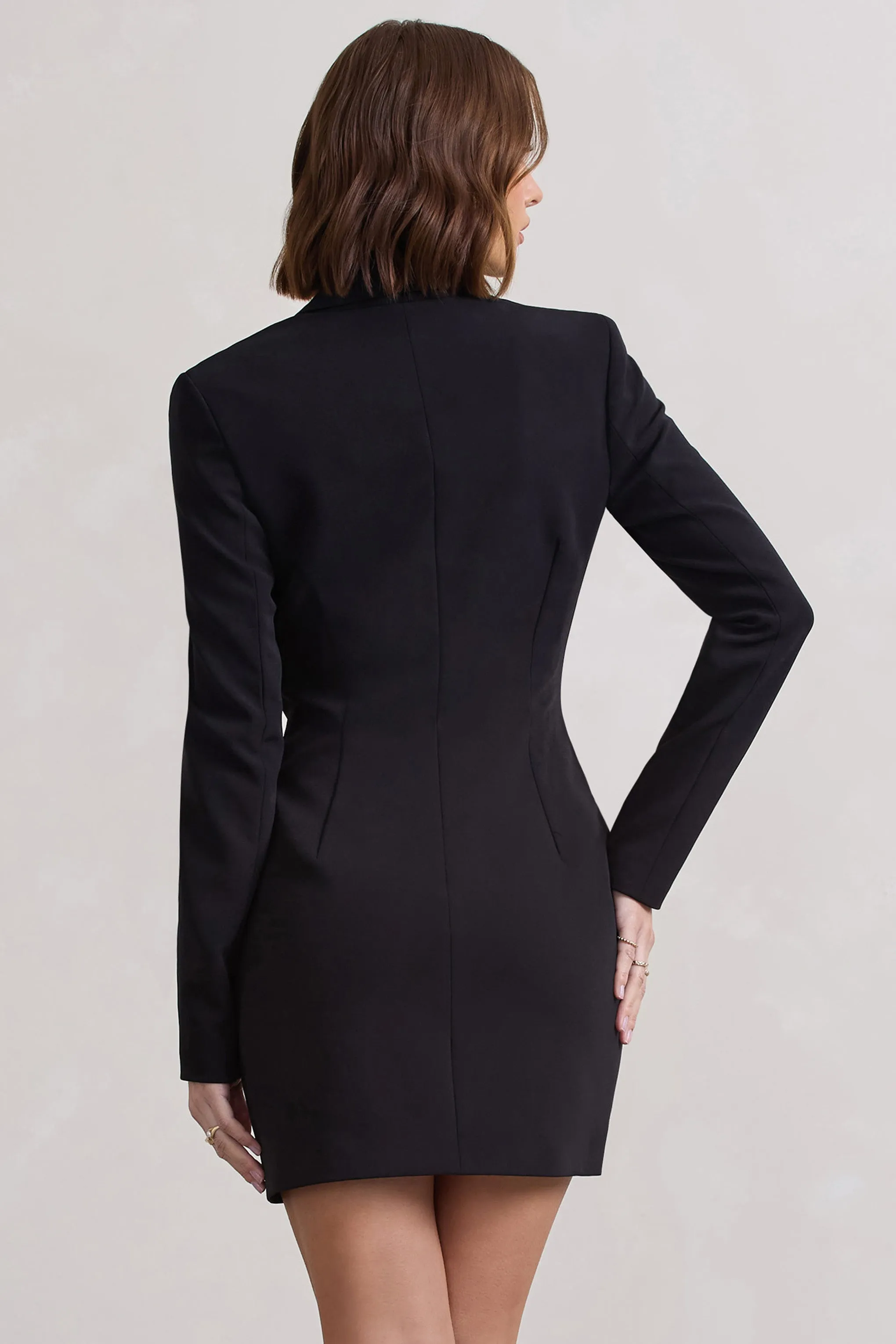 Everyone's Watching | Black Fitted Cut-Out Blazer Mini Dress