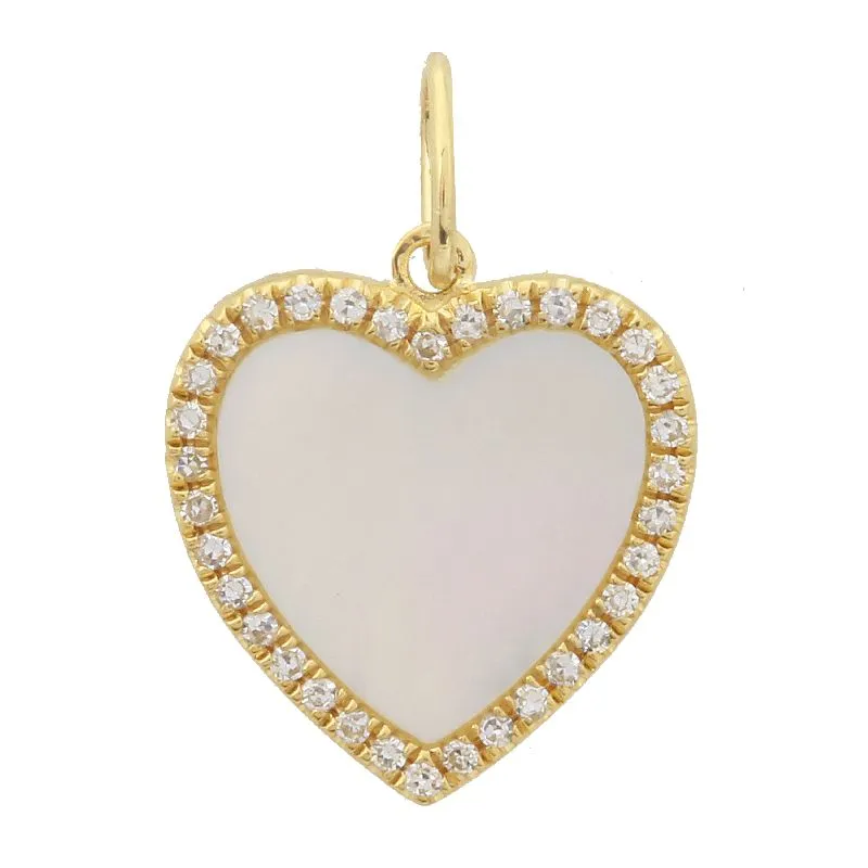 Gemstone Center Heart Charm