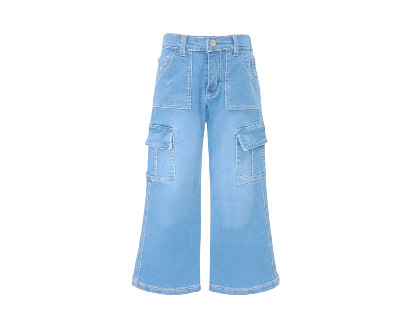 GIRLS CARGO POCKET DENIM JEANS