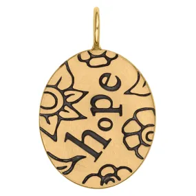 Gold Hope Oval Charm