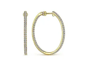 Inside-Outside Pavé Diamond Hoop Earrings in Yellow Gold