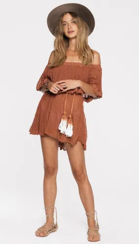 Jen's Pirate Booty Senorita Mini Dress Rust