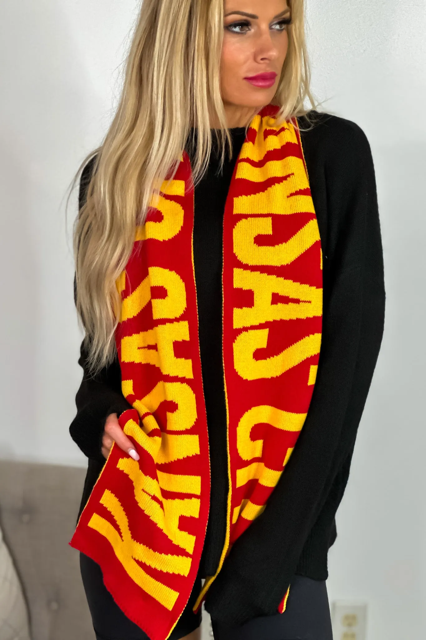 Kansas City Game Day Scarf : Red/Gold