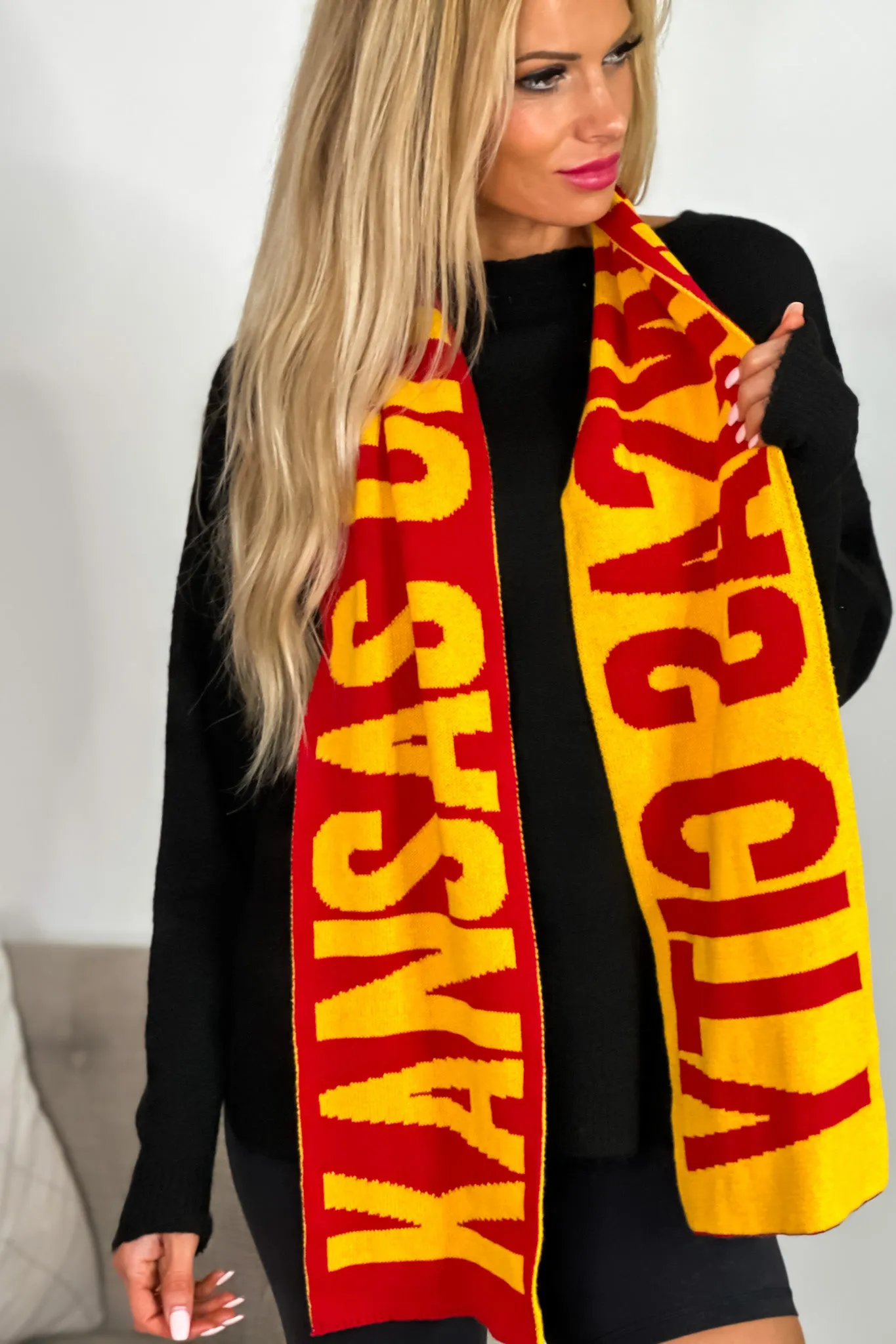 Kansas City Game Day Scarf : Red/Gold