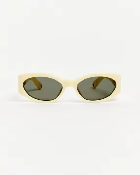 Les Lunettes Ovalo Sunglasses in Pale Yellow