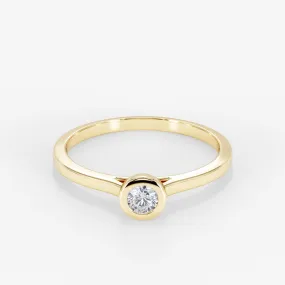 Luna Bezel Solitaire Ring 18K Yellow Gold