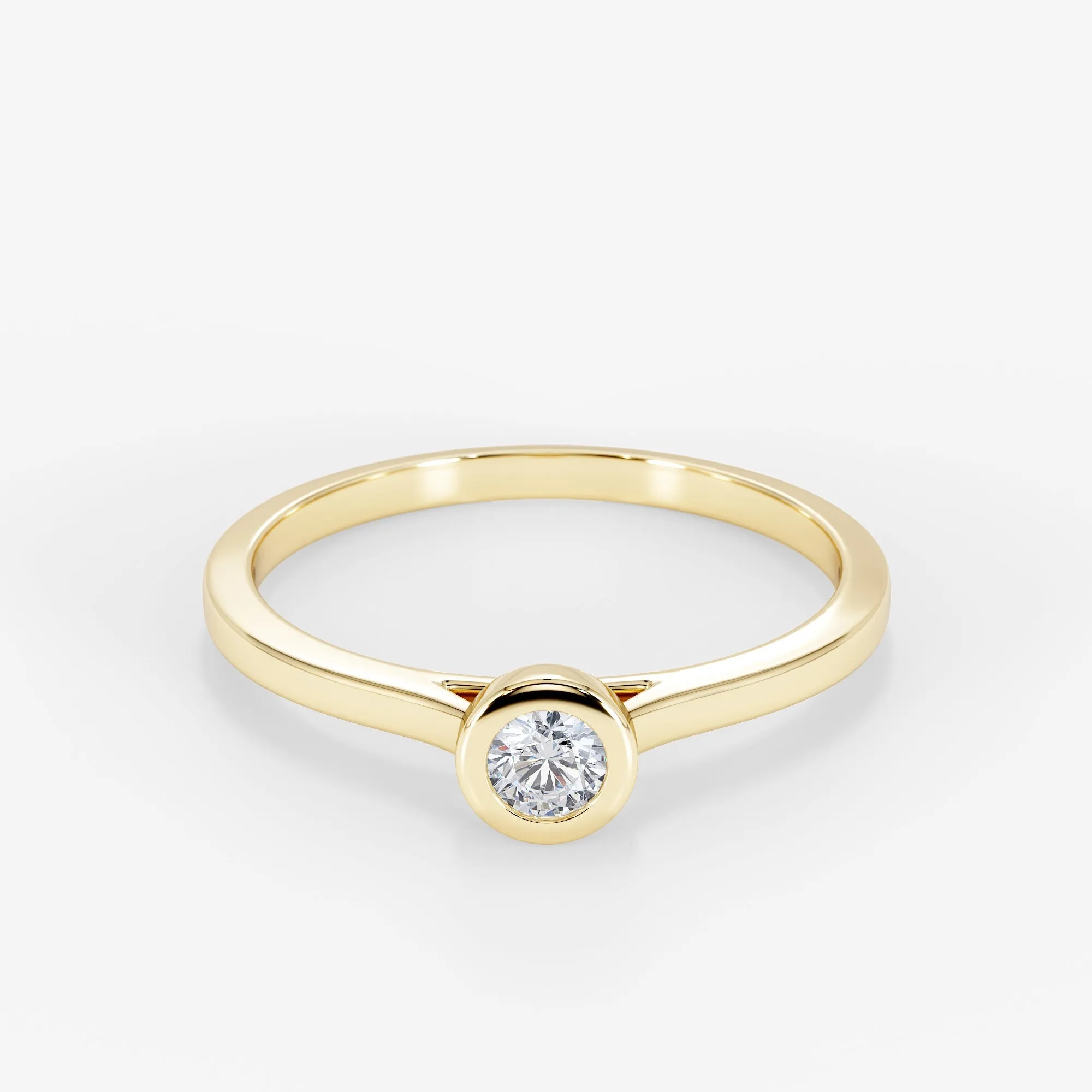 Luna Bezel Solitaire Ring 18K Yellow Gold