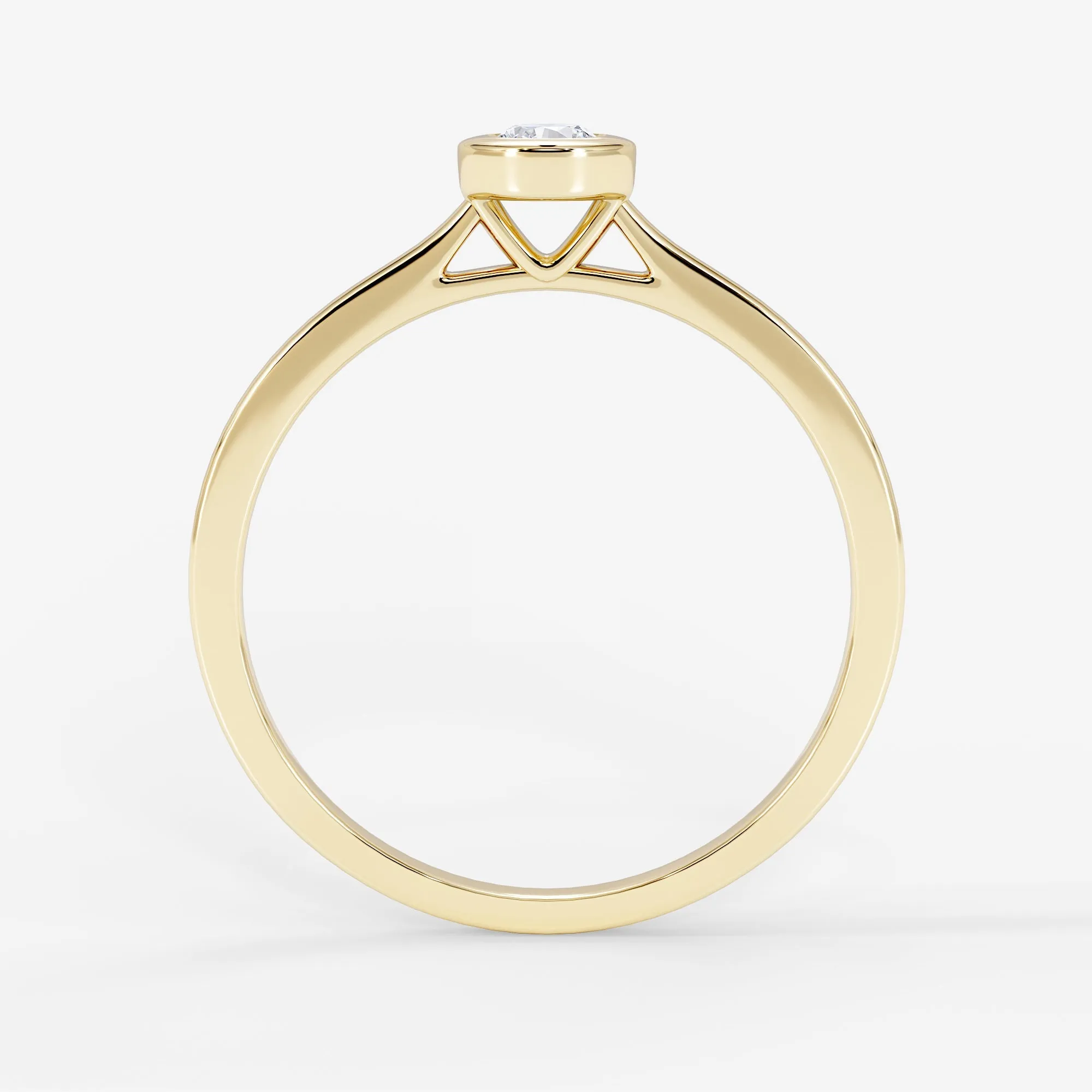 Luna Bezel Solitaire Ring 18K Yellow Gold