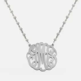 Monogram Pendant and Pearl Necklace