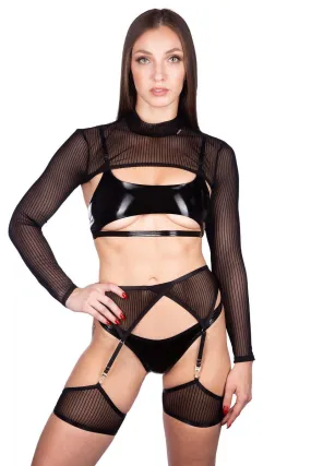 Naughty Thoughts XXX Rated See Through Shrug - Black