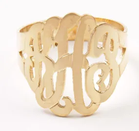 Personalized Gold Cutout Monogram Ring