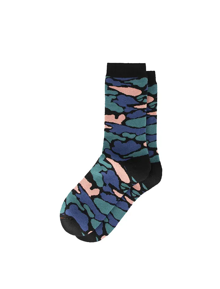 Rototo Pile Camo Crew Socks Multi