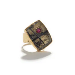 Ruby in Tourmalated Quartz Ring