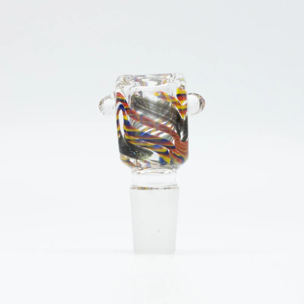 Square Swirls Glass Cone - Red, Blue & Yellow