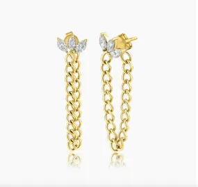 Trio Marquise Chain Earring