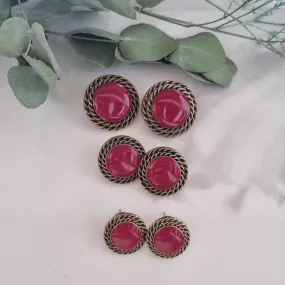 Vintage earrings - Dark Red